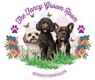 A logo for the fancy groom room hondentrimsalon