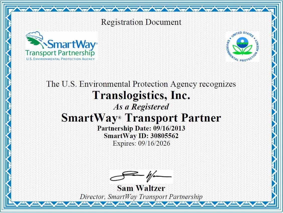 SmartWay Certification 3PL