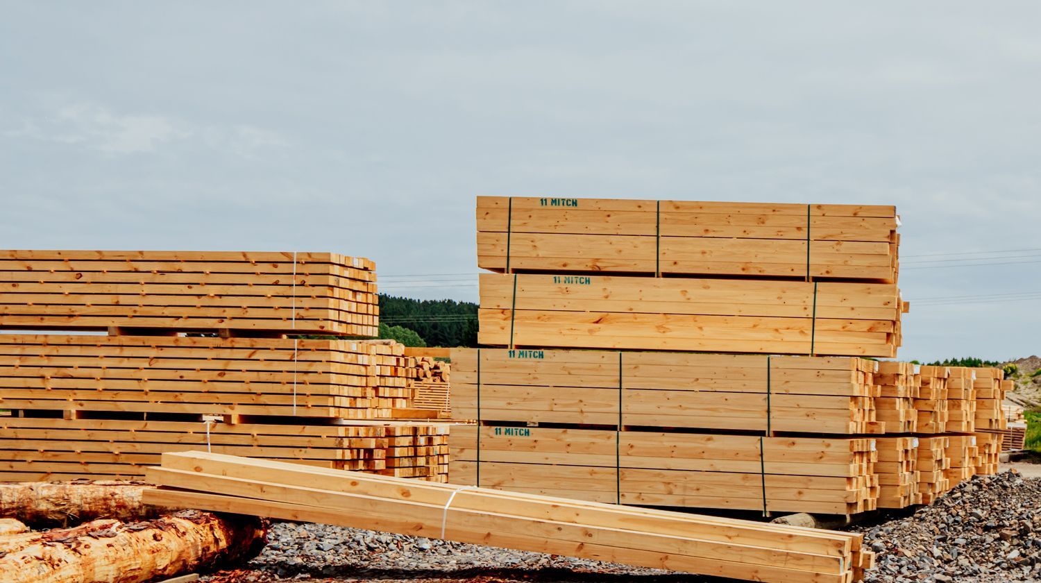 View of Mitchpines timber stacked