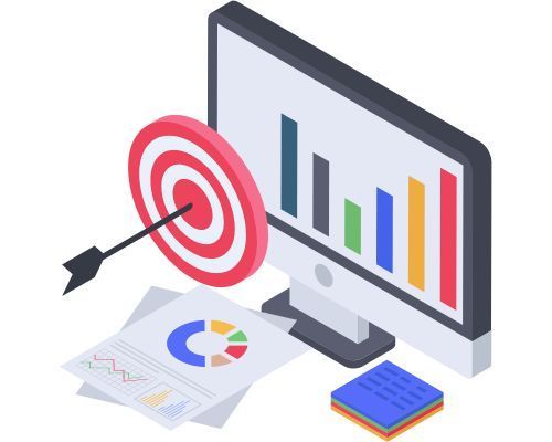An arrow is hitting a target on a computer screen.