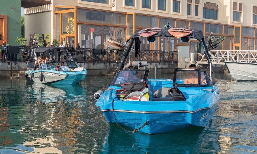 two boats in marina