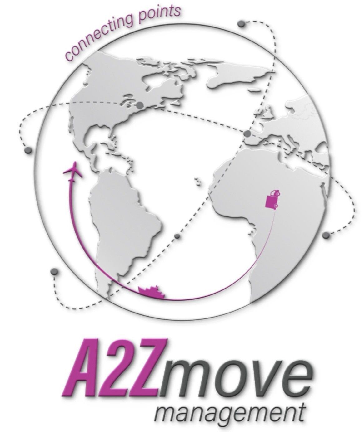 A2Z Move Management LLC The logo for a2zmove management is pink and white