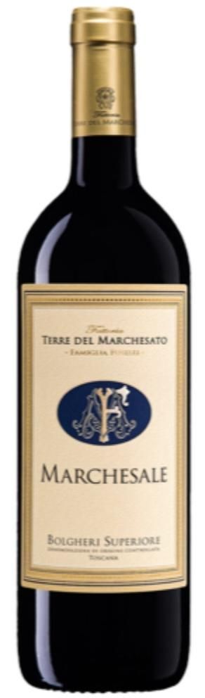 Bottiglia di vino con tappo dorato ed etichetta color crema con la scritta 