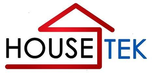 HOUSETEK logo with a red house outline and black-and-blue text on a white background