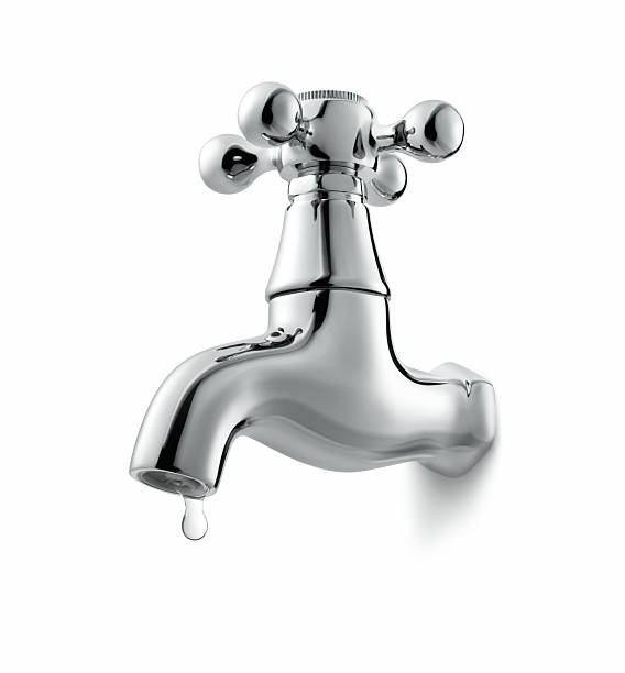 a faucet with a drop of water coming out of it