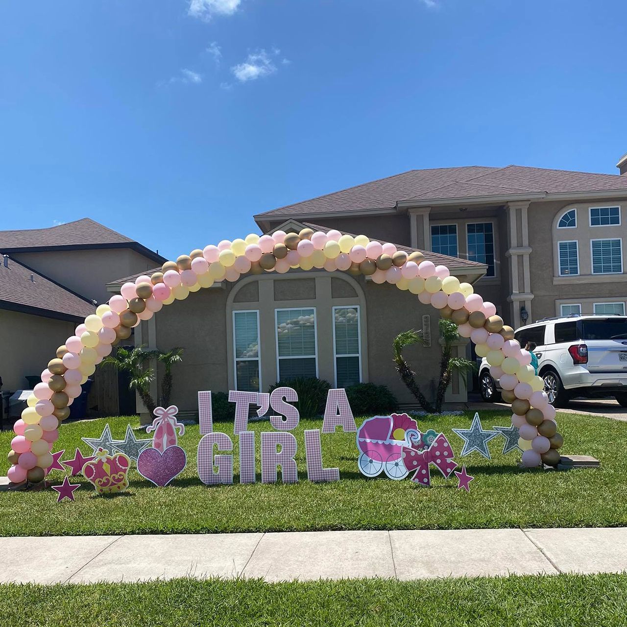 Lawn display celebrating 