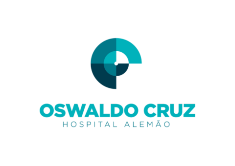 Logo do Oswaldo Cruz Hospital Alemão em azul e verde-água sobre fundo branco