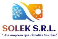Logo for SOLEK S.R.L., with a snowflake and sun design, and text 