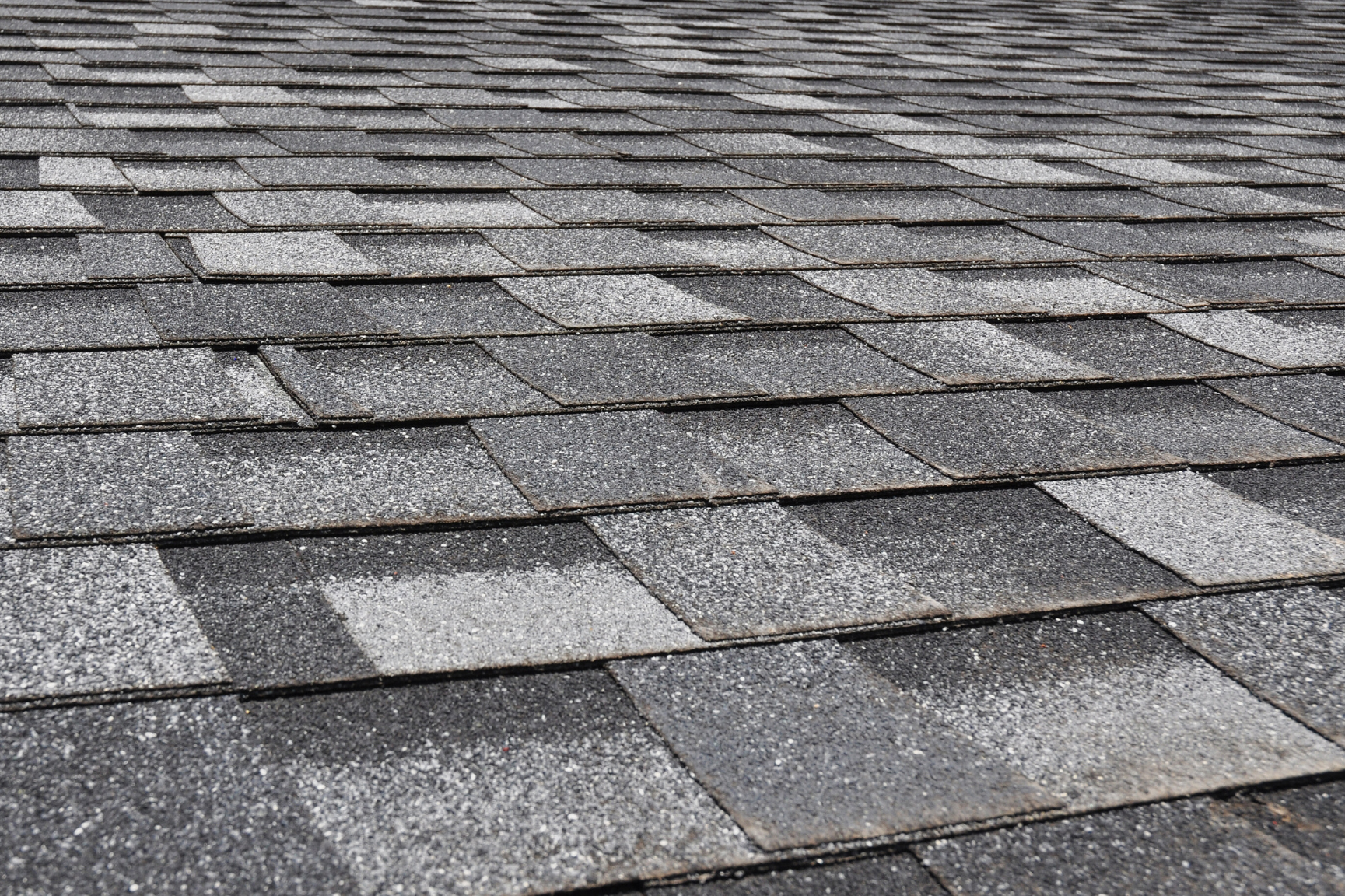 up close of grey shingles on roof