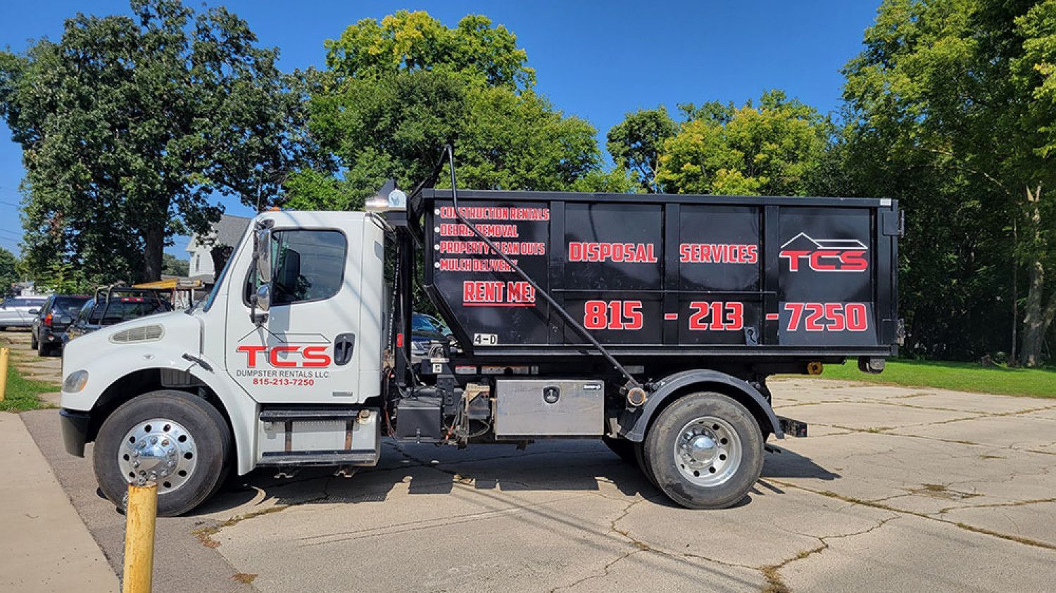 White and black truck with 