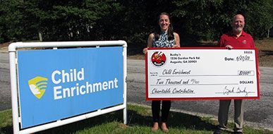Busby's Donation Check