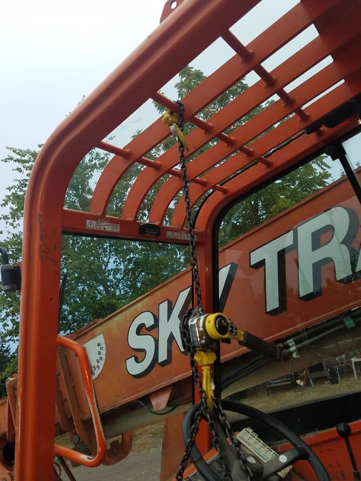 Forklift with the word skytra | Tenino, WA | M & L Equipment
