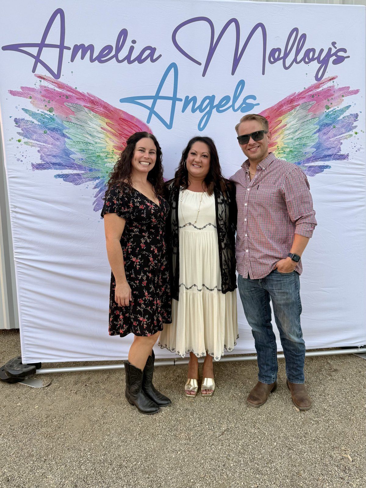 American Kids' Danielle Holmes, Megan Williams and Matt Williams at the Amelia Molloy's Angels gala