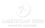 American Kids Sports Center Logo & Tumble Guy - White