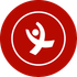 A red circle with a white icon inside of it