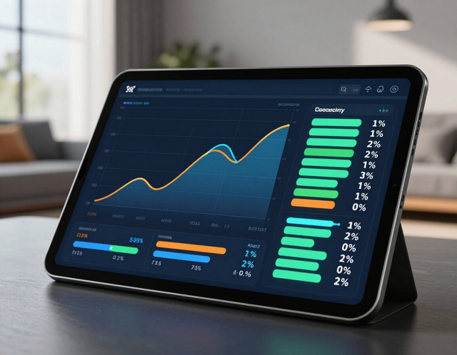 Dashboard monitoraggio produzione energetica su tablet