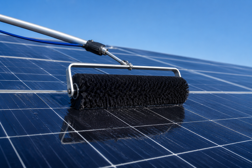 Tecnico stringe connettore MC4 su stringa fotovoltaica