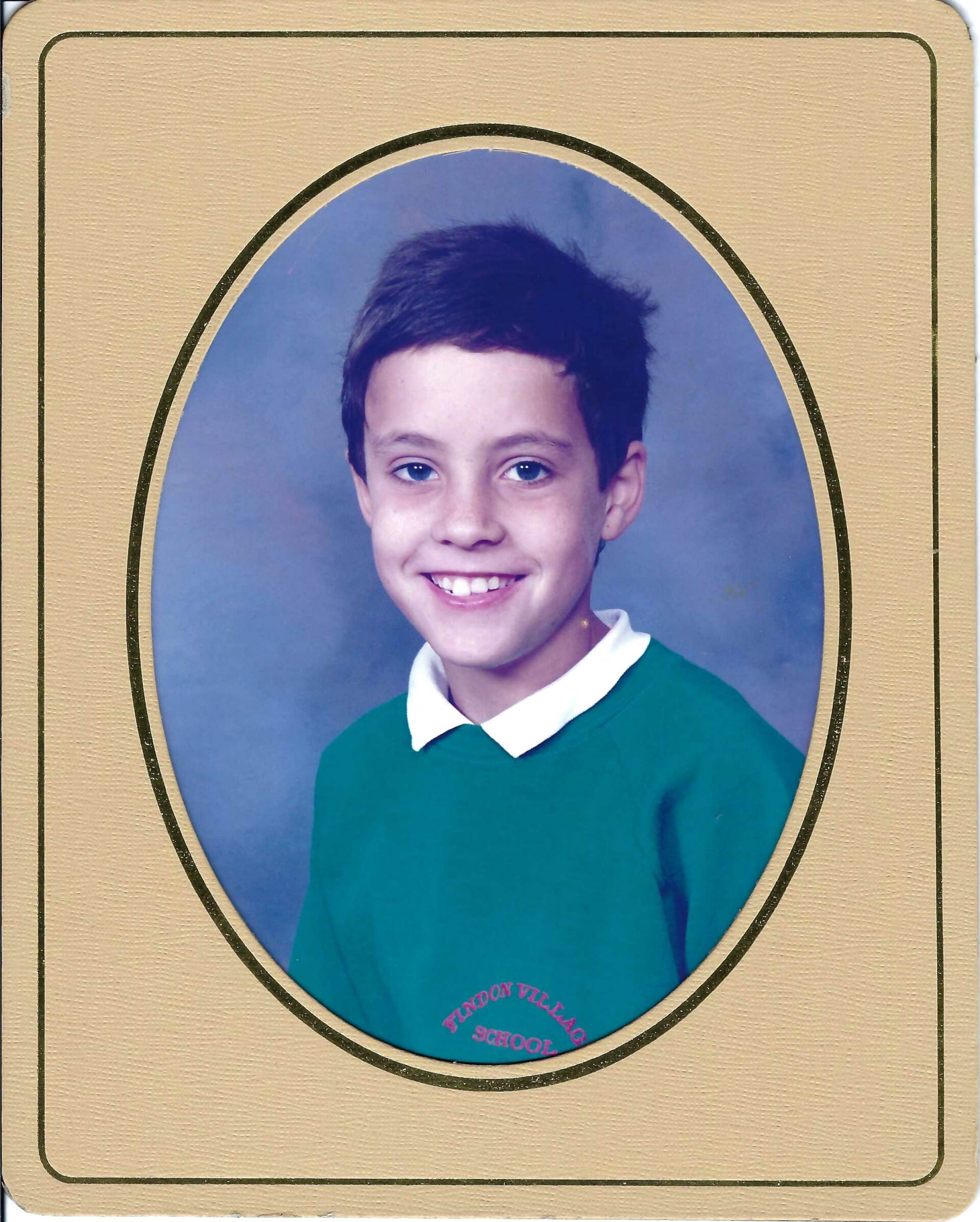 Photograph of Edward at school in 1989 Photograph of Edward at school in 1989