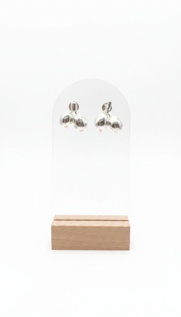 COFFEE BEAN EARRING - SILVER