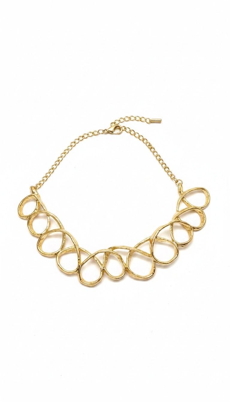 Orange (Loops) Necklace -Gold