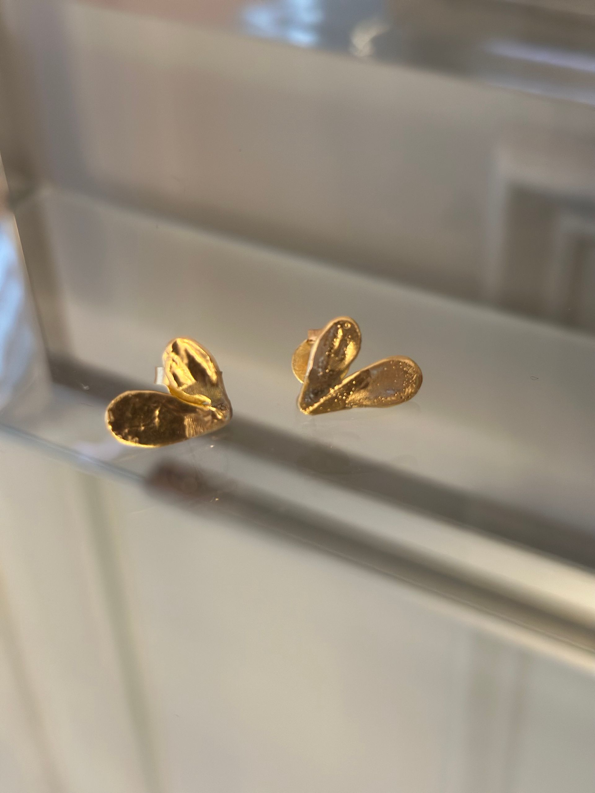 Double Rue Leaf Earring - Gold
