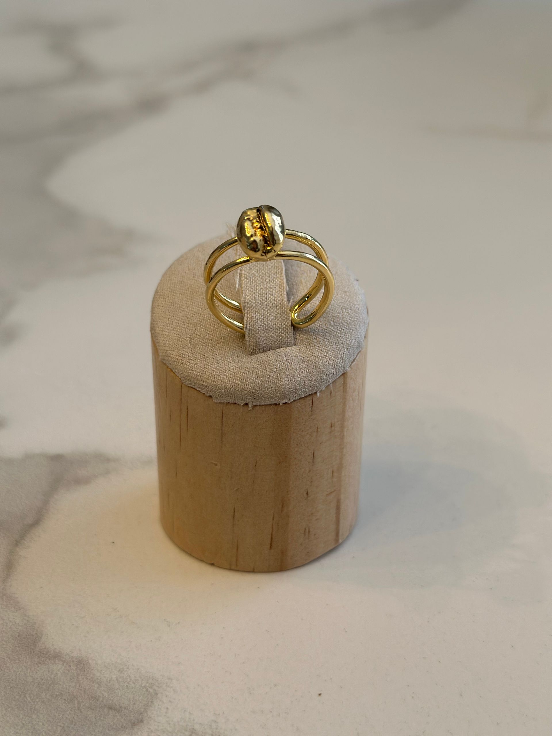 COFFEE BEAN RING - GOLD