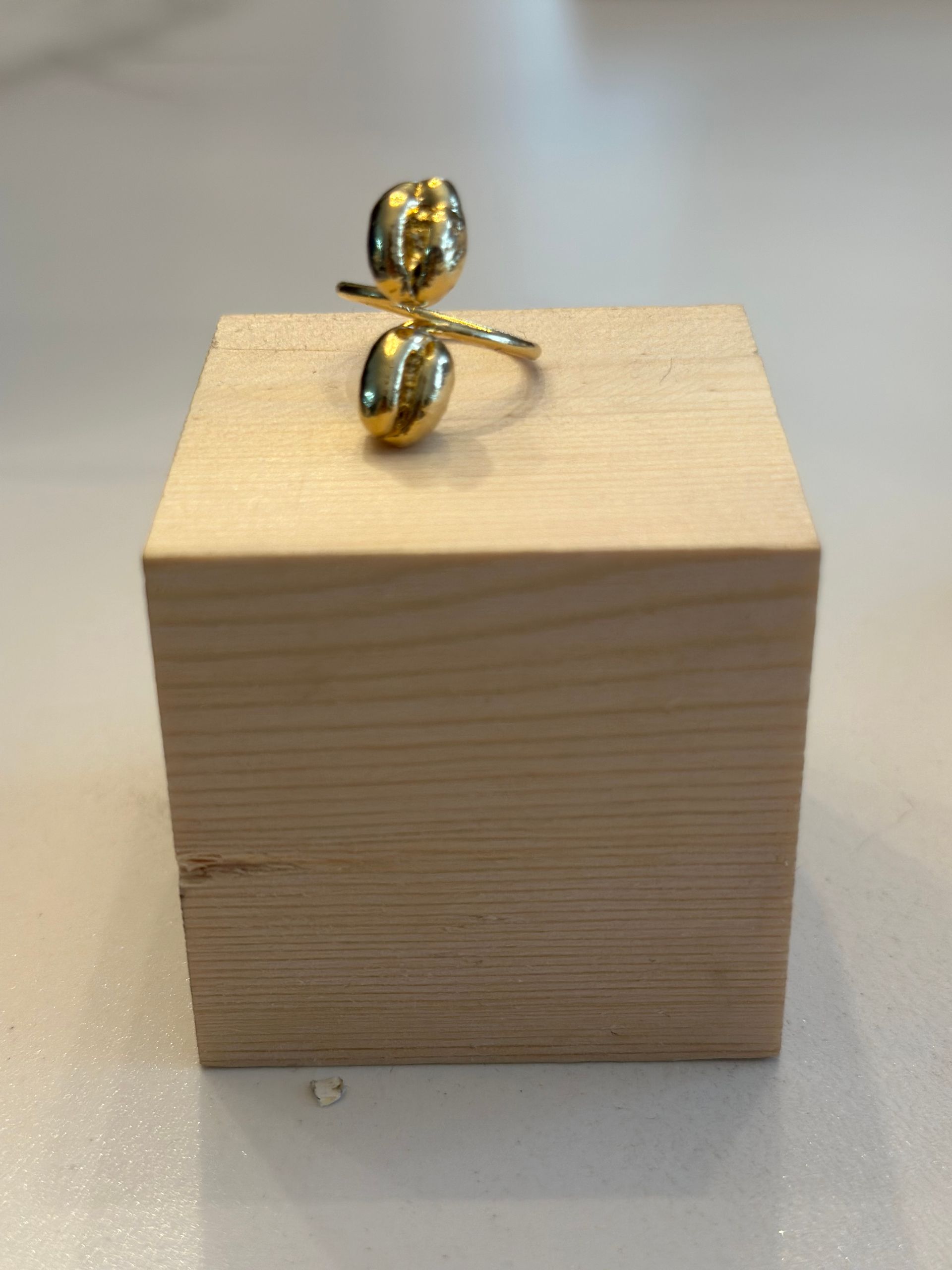 COFFEE BEAN SPIRAL RING - GOLD