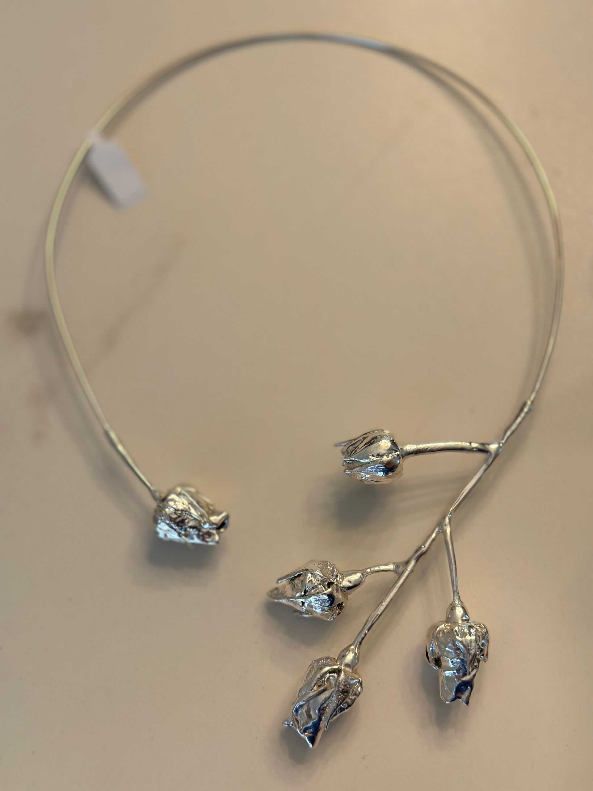 Roses Branches Necklace - Silver