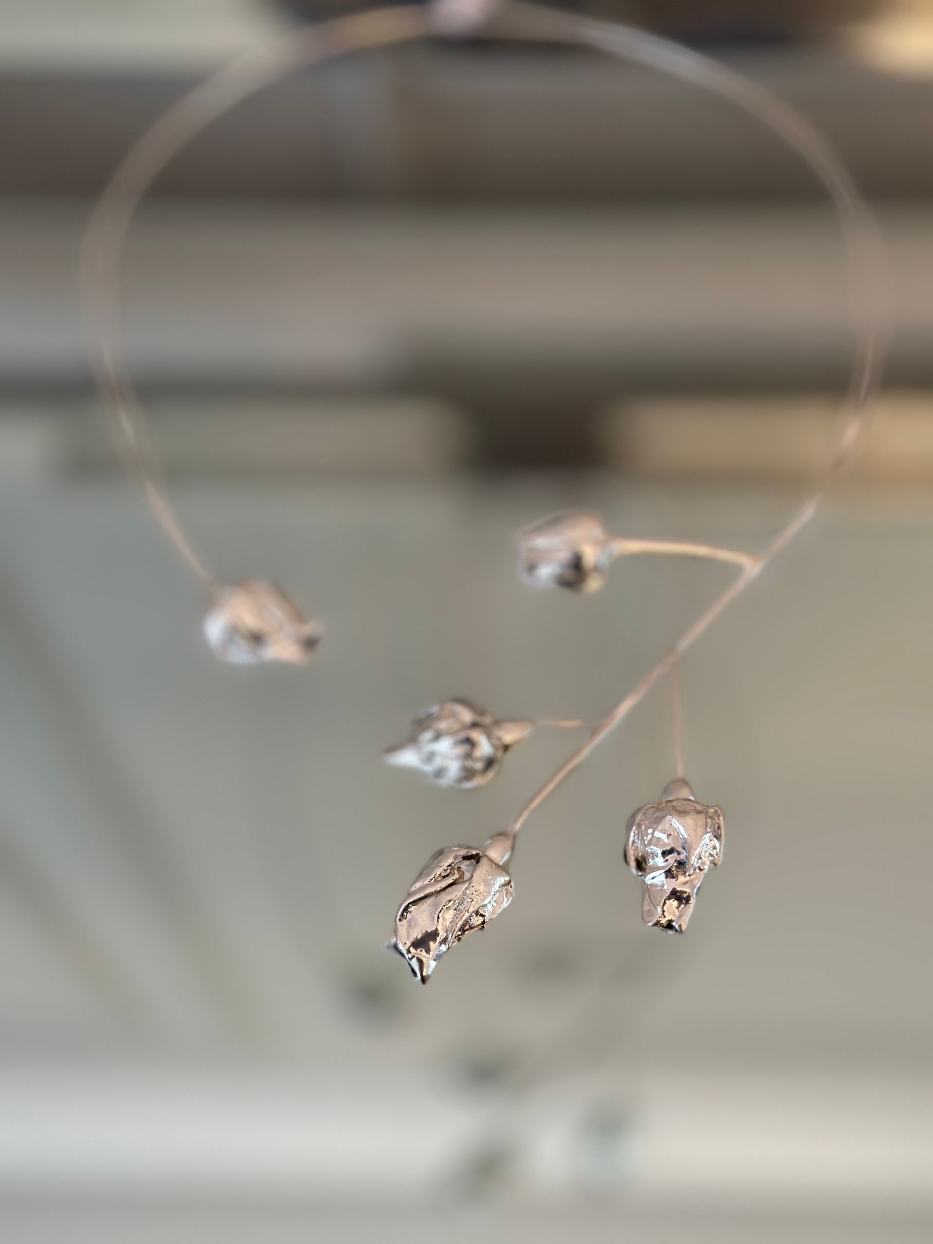 Roses Branches Necklace - Silver