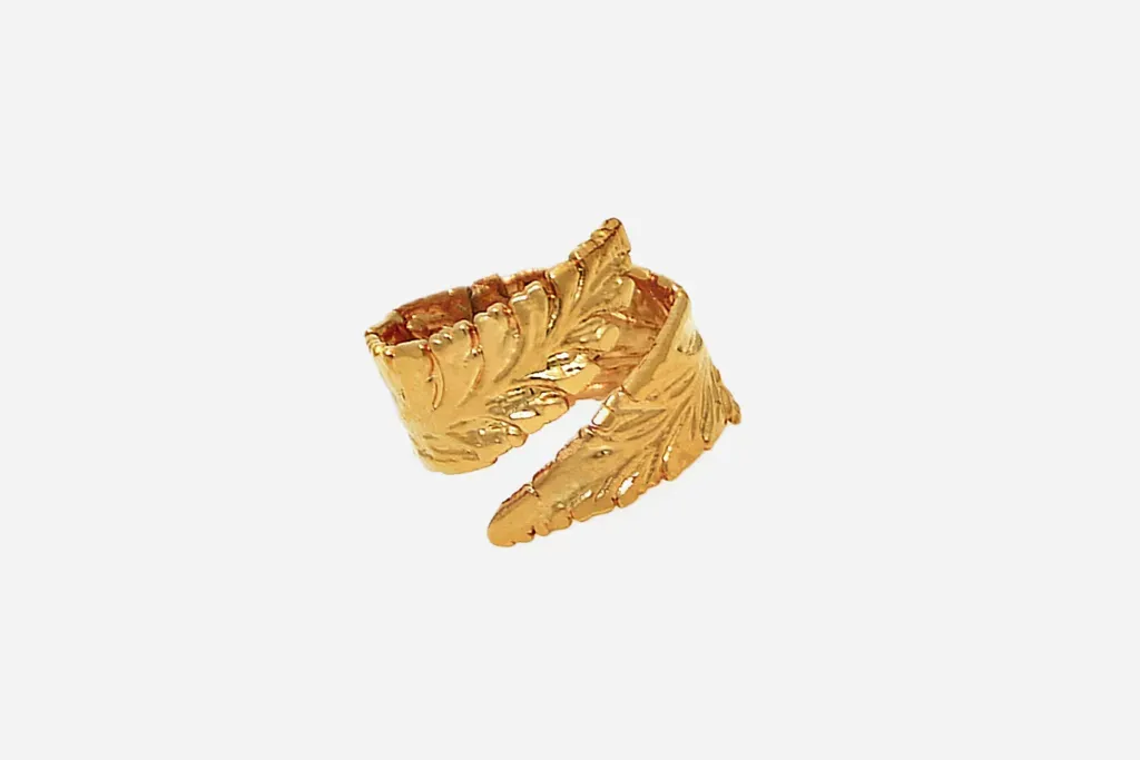 Portuguese Lace Maidenhair Fern Ring -Gold