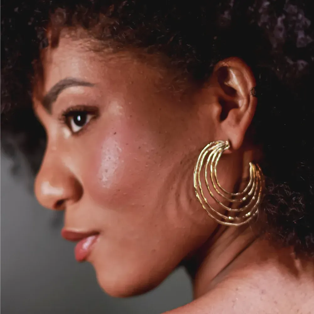 Root Hoop Earring 5 - Gold