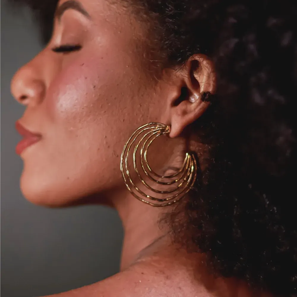 Root Hoop Earring 5 - Gold