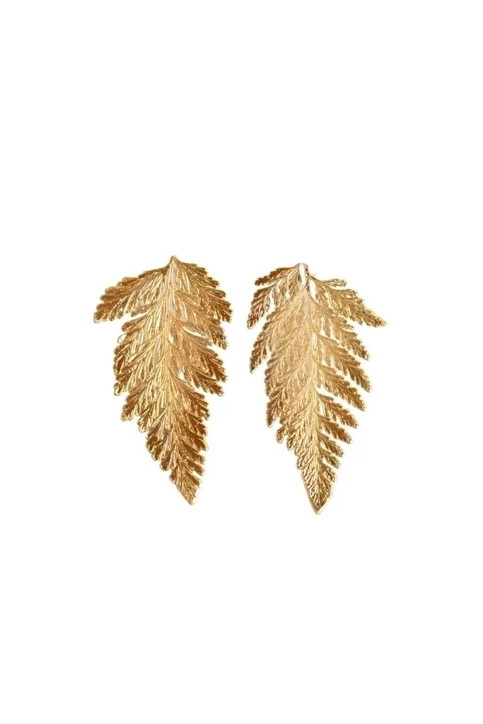 Large Portuguese Lace Maidenhair Fern Earrings