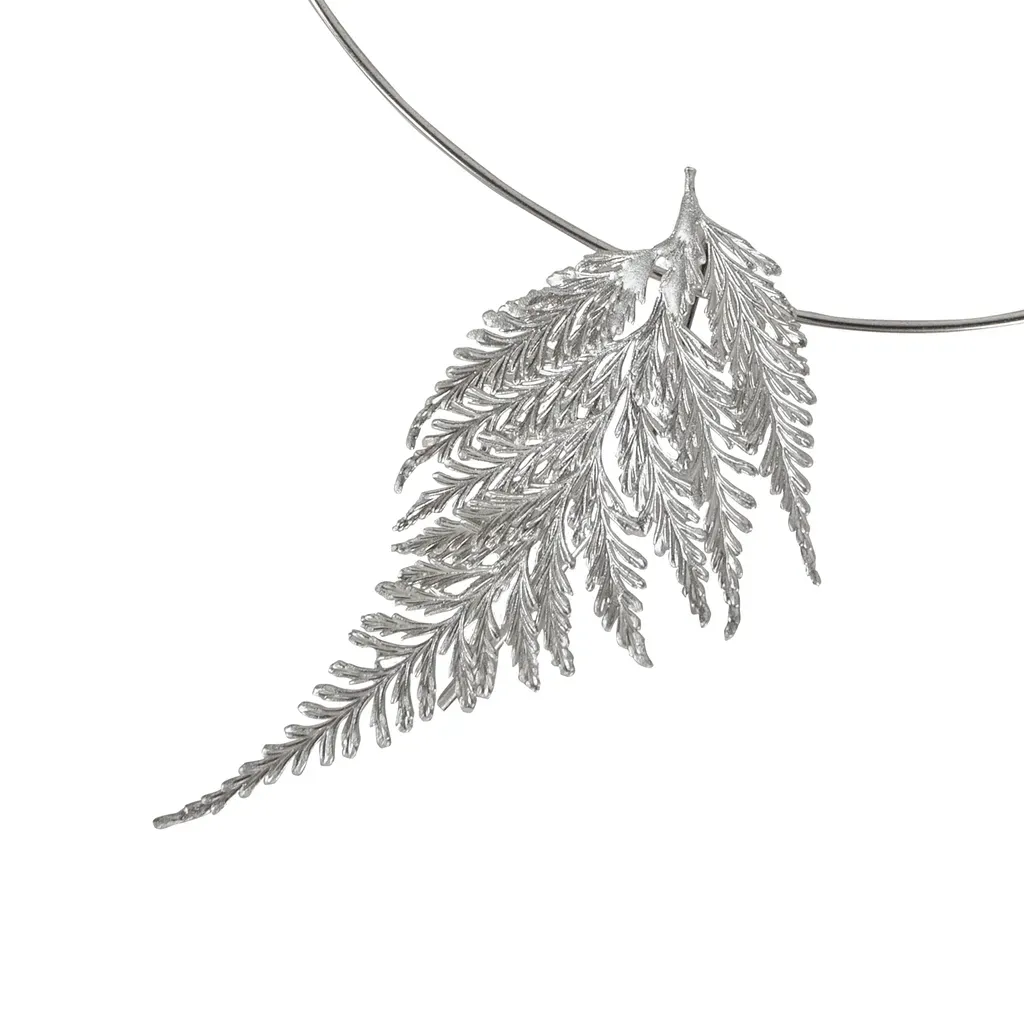 NECKLACE- PORTUGUESE LACE MAIDENHAIR FERN GB - SILVER