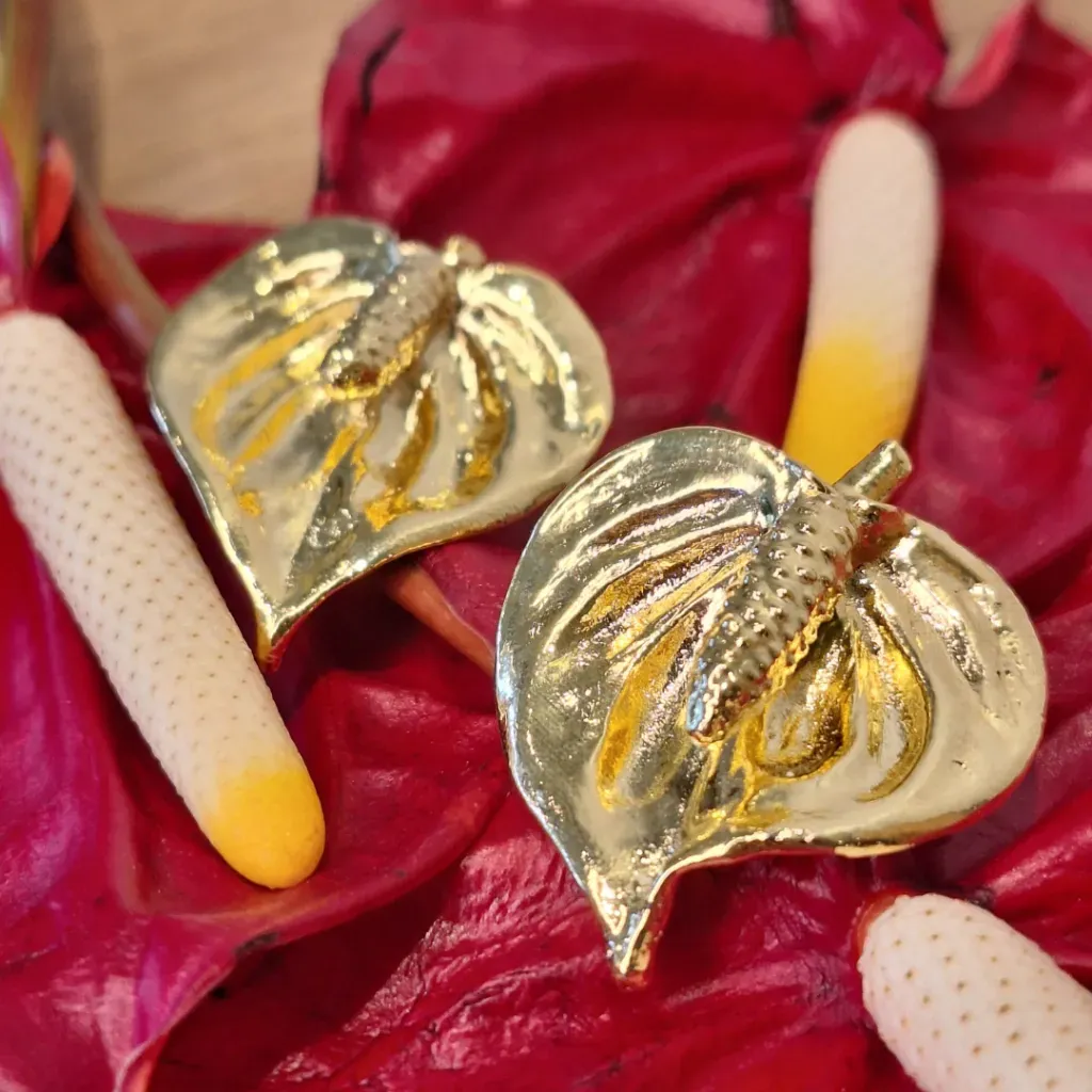 Anthurium Earrings. MAX -Gold