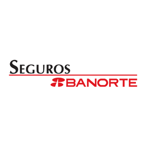 Un logotipo para seguros Banorte sobre un fondo blanco.