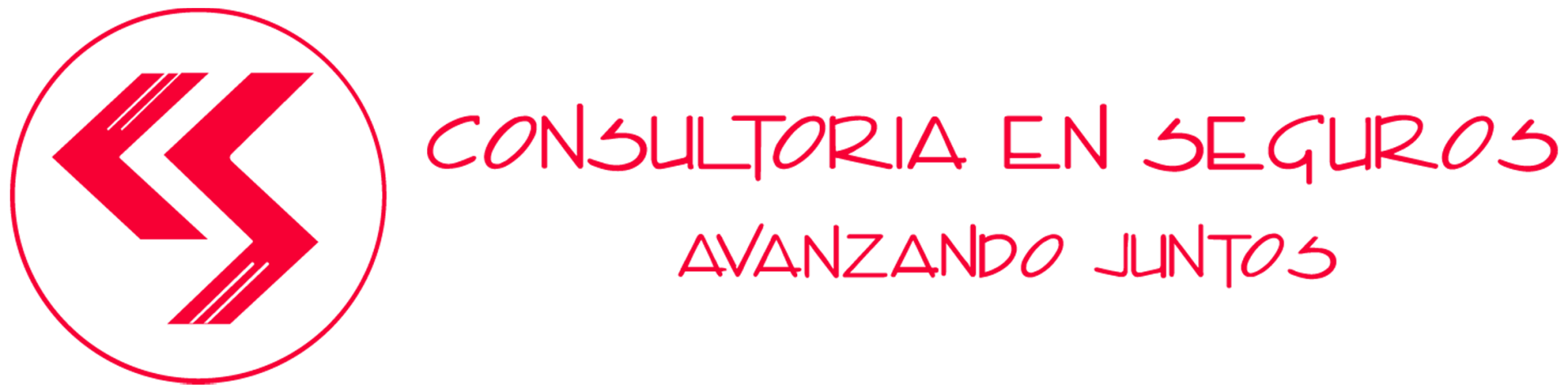 Un logotipo rojo y blanco para consultoría de seguros.