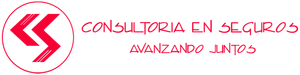 Un logotipo rojo y blanco para consultoría de seguros.