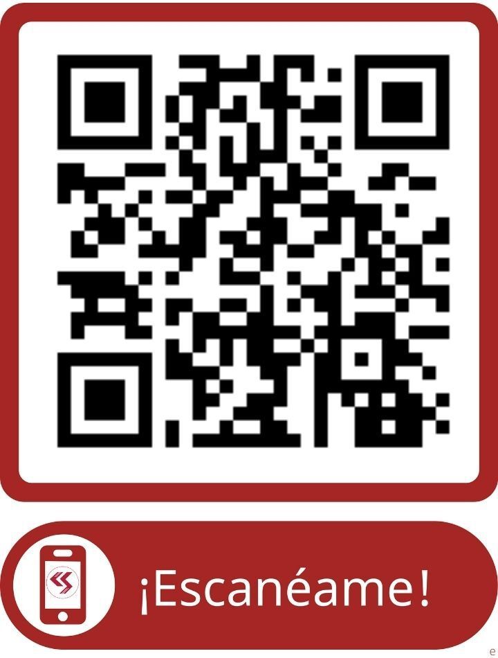 Un código qr con un ícono de teléfono y un botón que dice escaneame.