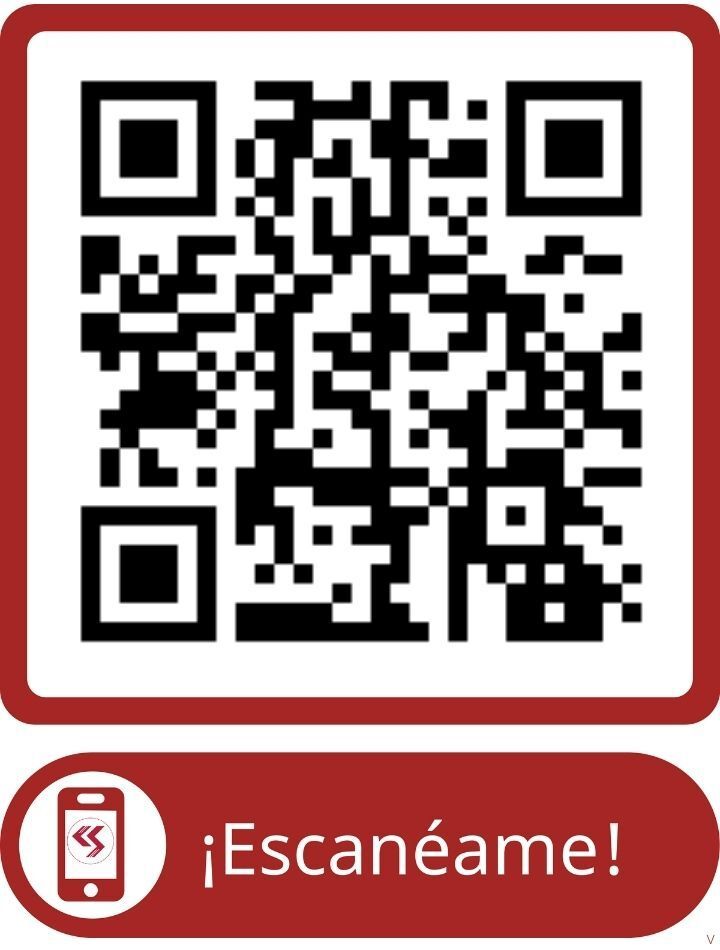 Un código qr con un ícono de teléfono y las palabras escaneame debajo.