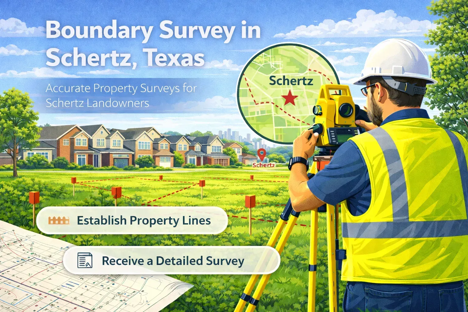 Boundary Survey in Schertz Texas