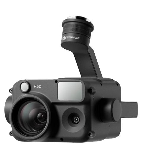 Front view of Zenmuse H30 camera payload