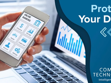 Hand Holding Smartphone With Business Dashboard — Compago Technologies In Cambridge, TAS