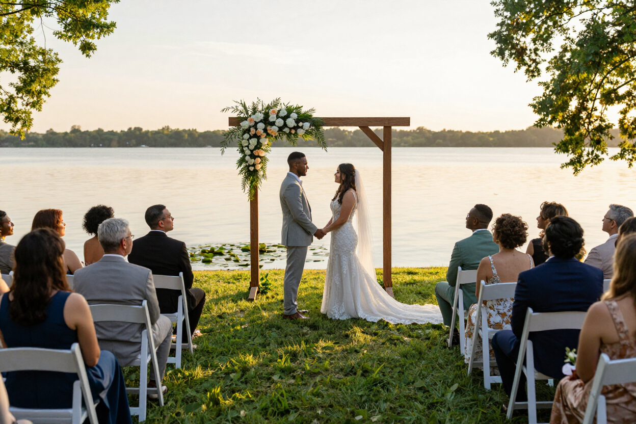 Waterfront wedding ceremony
