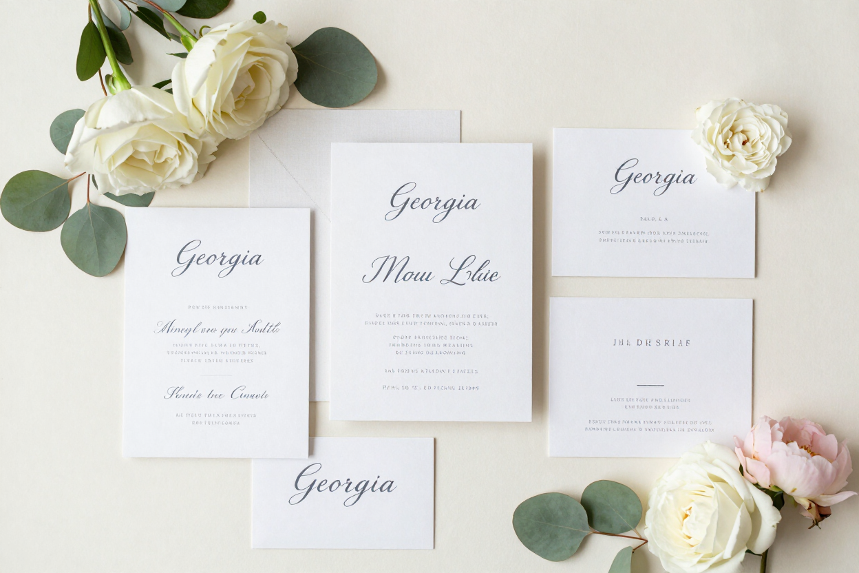 Wedding planning flat-lay