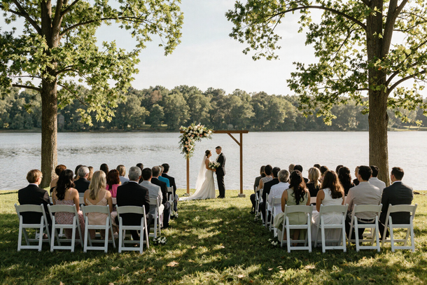 Intimate lakeside ceremony