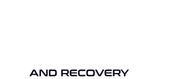 Text reading “AND RECOVERY” on a white background.