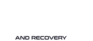 Text reading &ldquo;AND RECOVERY&rdquo; on a white background.