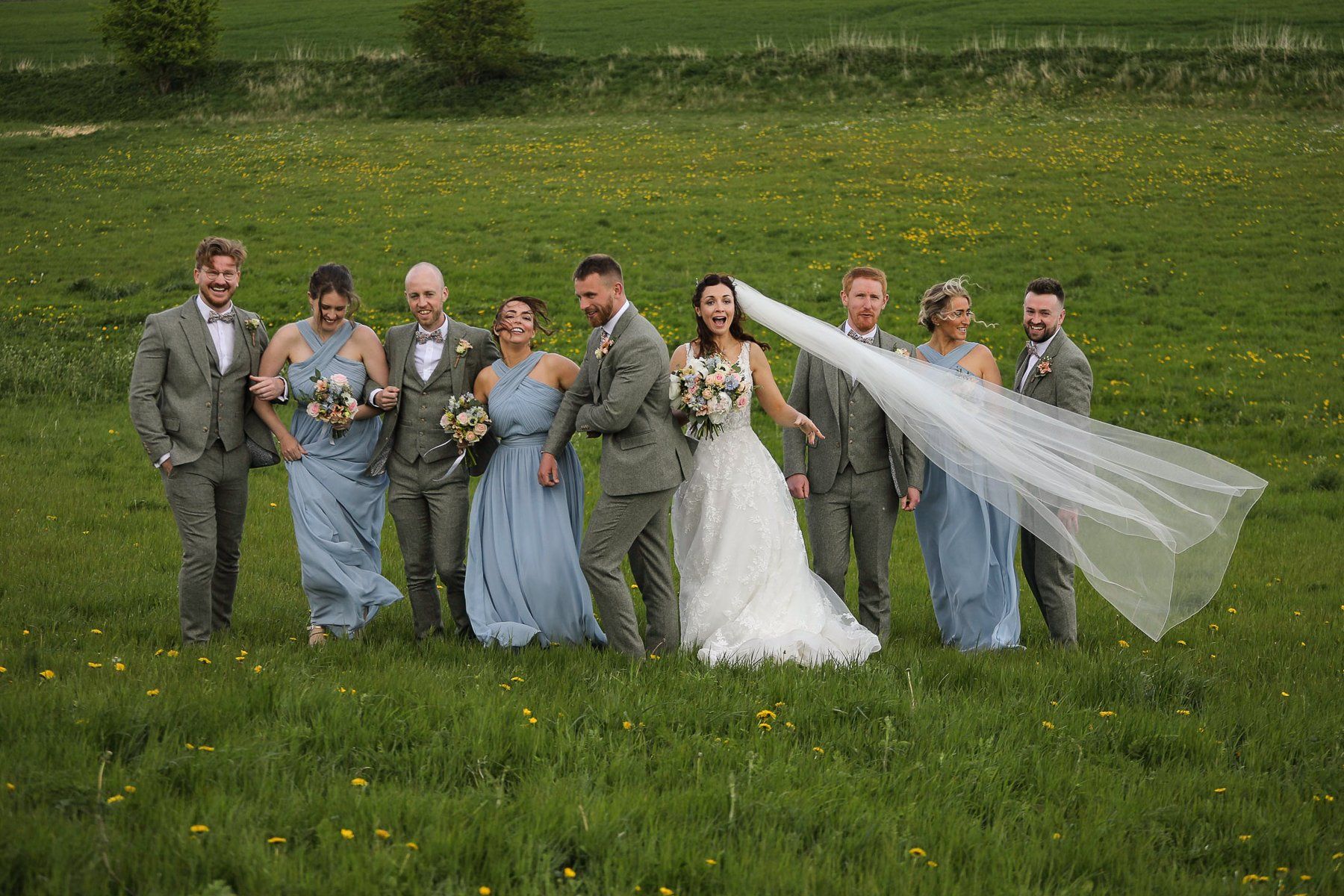 relaxed bride and groom