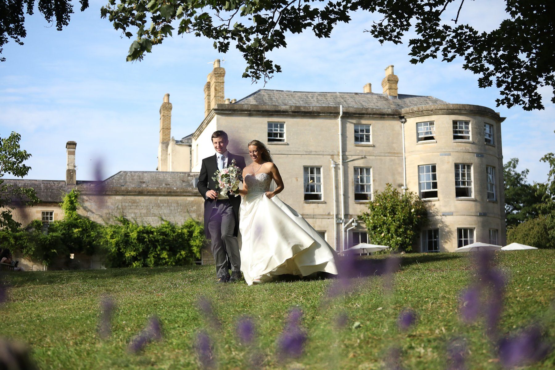 relaxed bride and groom
